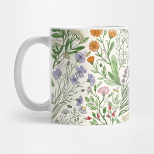 Wildflowers Lavender, chamomile, Calendula, Red Clover, cornflower, Dandelion, elderflower, Rosehip, bee Mug